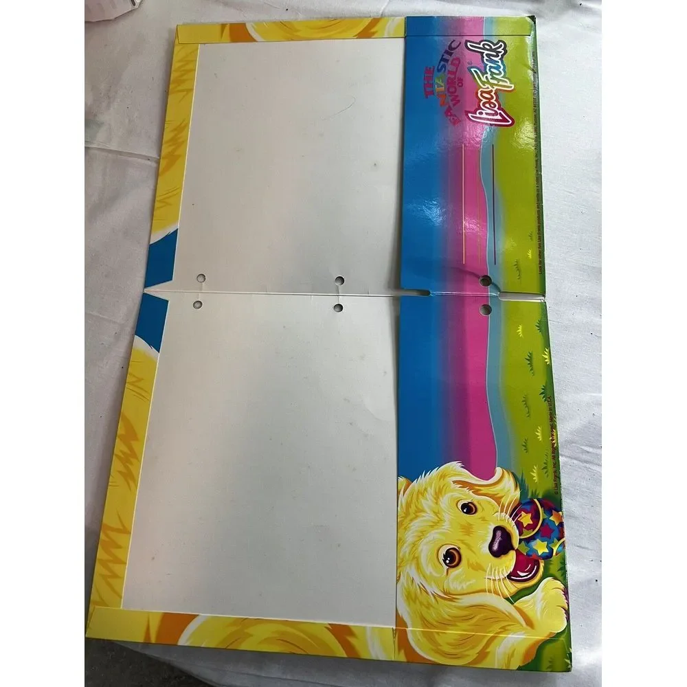 Vintage Lisa Frank‎ Bifold 3 Hole Pocket Folder Golden Lab Puppy With Ball